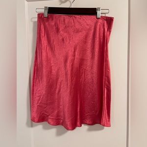 Babaton Mini Slip Skirt In Hot Barbie Pink Size 10